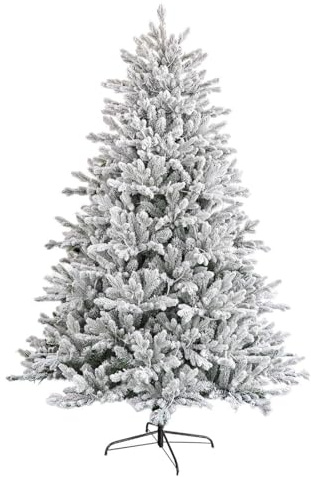 YBNKKUXKN Albero Natale Albero di Natale Artificiale di Pino da, Non Illuminato, ricoperto di Neve, con Supporto in Metallo incernierato, for Decorazioni Natalizie Alberi Natale(3m)