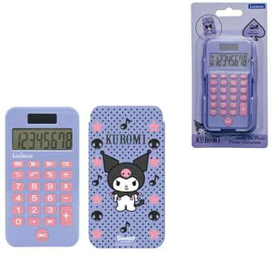Lexibook, Kuromi, Taschenrechner, lila, C45HK1LXB | 8 Stellen, Dual-Power, automatische Abschaltung, kompaktes Design