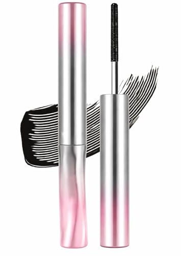 Metal Tube Mascara with Waterproof Curling Formula - Black Extra Slim Tubing Mascara for Sensitive Eyes, Long Lasting Smudge-Proof Volume and Length, Iron Rod Brush Wand, Buildable (01#Black)