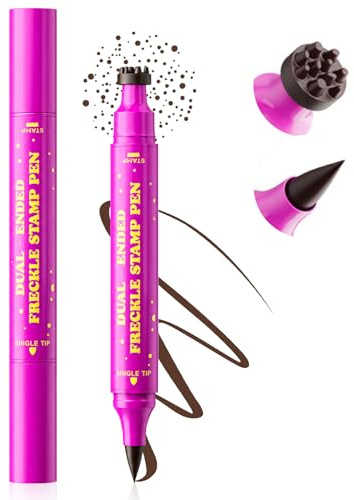 Freckle Stamp Pen 2 in 1, Penna Timbro per Lentiggini a Doppia Punta, con Punta di Precisione per un Look Morbido, Naturale e Realistico — Lunga Tenuta e Resistente all'Acqua (Cioccolato Fondente)