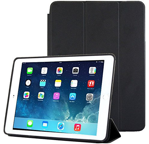 subtel Funda para Tablet iPad Air 2 (Wake/Sleep) con Cierre magnético y función de Soporte Hands-Free - Carcasa de Plastic Back Cover, Funda con Tapa de Color Negro, Tablet Case