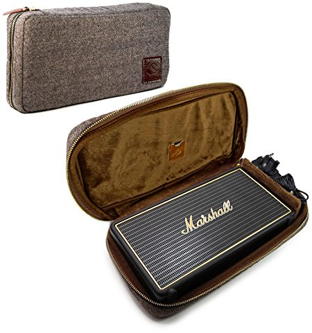 Tuff-Luv Herringbone Tweed NFC caso de viajes para el enlace Marshall Stockwell- Marrón