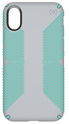 Speck Products Presidio Grip iPhone XS/iPhone X Case Dolphin Grey/Aloe Green