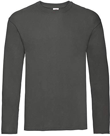 Fruit of the Loom Mens Original Long Sleeve T-Shirt (S) (Light Graphite)