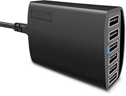 220W USB C Charger Block GaN III USB Charging Station 6 Ports QC4.0 Fast Desktop Charging Station Hub+PD 100W USB C Laptop Charger Adapter Compatible with MacBook Pro DELL Laptop tablet and phone