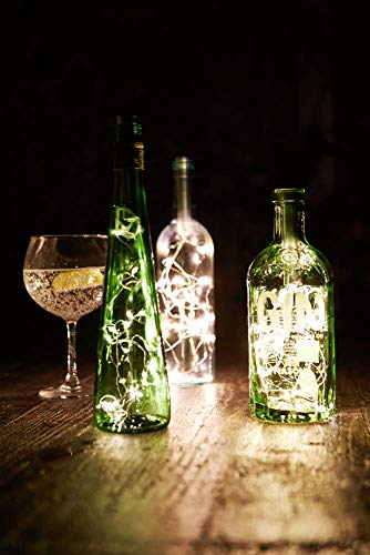 Talking Tables Silver Wine Bottle Stopper Lights with Warm White LEDs | 1m Light Up Battery Operated | Celebration, Garden Party, Table Decoration, Centrepiece, Occasion, Birthday, Christmas, Wedding