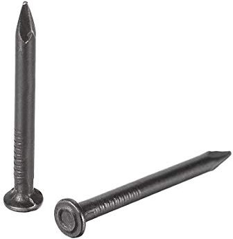 sourcing map Hardware Nails Carbon Steel Point Tip Wall Cement Nail 30mm(1.2) 3mm Rod Dia Black 200pcs