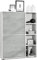 Vladon Highboard Schrank Anrichte Cuba mit 8 Fächern, Made in Germany, Korpus in Weiß matt/Fronten in Beton Oxid Optik