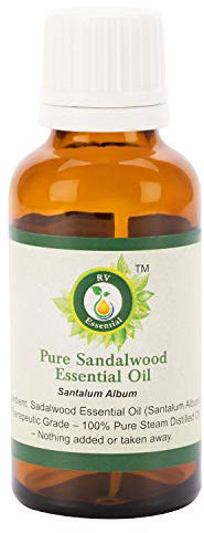 Sandelholz Ätherische Öl | Santalum Album | Sandelholz Öl | Für Diffusor | Für Haare | 100% reines natürlicher Dampf destilliert | Sandalwood Essential Oil | 15ml | 0.507 Unzen By R V Essential