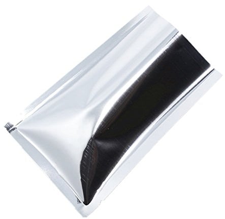 WACCOMT Pack 100pcs Mylar Foil Bags Heat Seal Vacuum Aluminum Foil Pouches for Sample 3.15mil Thick Open Top Vacuum Sealer Mylar Food Storage Packaging Foil Pouch (Silver, 8 x 12cm (3.1 x 4.7inch))