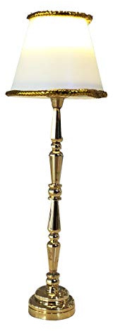 Miniature Dollhouse Floor Lamp, LED Battery-Operated Light, Functional Dollhouse Furniture Accessory