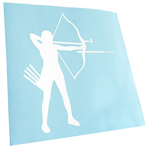 Kiwistar - Autoaufkleber - Bogenschießen Bogensport - weiss - 30x26cm - Heckscheibe Auto Aufkleber wetterfest für Kfz LKW Mofa Truck - Sticker außen selbstklebend Tuning Zubehör für Fenster Fahrzeug