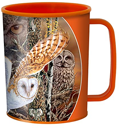3D LiveLife Drinking Cup - Owl Woods from Deluxebase. 3D Lenticular Wildlife Plastic Cup. 300ml Plastic Cups for Kids with Original Artwork Licensed from Renowned Artist, Steven Michael Gardner
