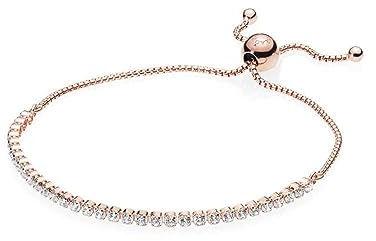 Pandora Timeless 14k Rose gold-plated Sparkling Slider Tennis bracelet with clear cubic zirconia, 1