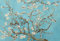 Fototapete Mandelblüte Baum Natur gemalt van Gogh Schlafzimmer Wohnzimmer | 3,84 m x 2,6 m | Blau, Grau, Weiß