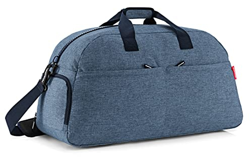reisenthel overnighter Plus Twist Silver - extra große smarte Reise-/Sporttasche, wasserabweisend, funktionell mit vielen Innen- und Außentaschen, Couleur:Twist Blue