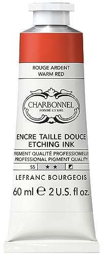 Charbonnel Kupferdruckfarben, hochpigmentierte Tiefdruckfarbe, ausgezeichnete Lichtechtheit, Vegan, lebendige Farben, alterungsbeständig, 60ml Tube - Leuchtendrot