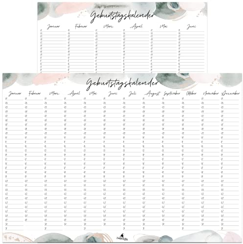 Geburtstagskalender immerwährend skandinavischer Stil I Jahresunabhängiger Wandkalender I DIN A3 Dauerkalender
