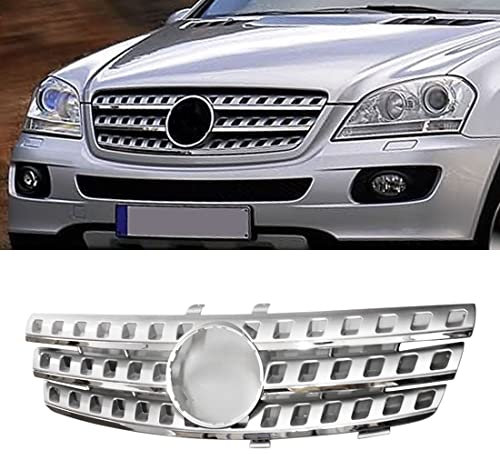 HZTWFC rejilla de malla para parachoques delantero de coche rejilla cromada para Mercedes Benz ML clase W164 ML320 ML350 ML550 2005 2006 2007 2008