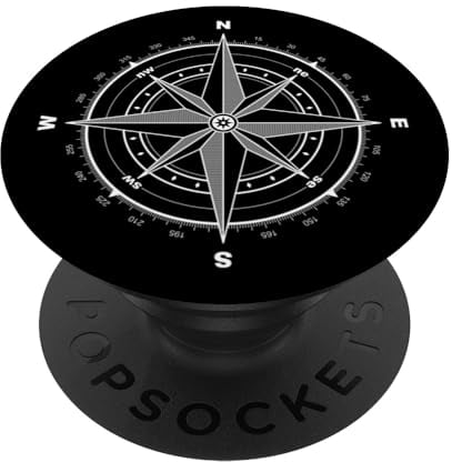 Kompass Segel Yachtclub Motiv für Seemänner & Wanderer PopSockets Klebender PopGrip