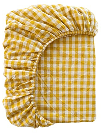 Bettlaken mit Gummizug Kariert Spannbettlaken Boxspringbett Spannbetttuch for Mädchen Jungen Teenager Erwachsene 100% Gewaschene Baumwolle (Color : U, Size : 90x200+20cm)