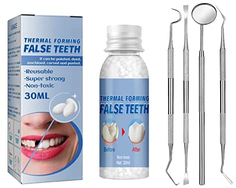 Kit Otturazione Denti,Kit Di Riempimento Temporaneo Dente,Granuli di Riparazione dei Denti,Cemento per Denti,per Otturazioni, Cavità e Denti Scheggiati
