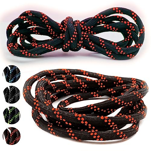 Heavy Duty Round Boot Laces, lacci per scarpe per alpinismo, escursionismo, corsa, lavoro, casual, puntale in acciaio, stivali di sicurezza stivali da caccia stivali di ricambio, Bruco Arancione, 65
