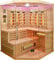 SANOTECHNIK Infrarotkabine Deluxe – Infrarotsauna für 3–4 Personen 150×150×200 cm | 8 Vollspektrum‑Strahler + 1 Carbon‑Platte (2 580 W), LED‑Farblicht, Bluetooth‑MP3 – Art.Nr. J21150