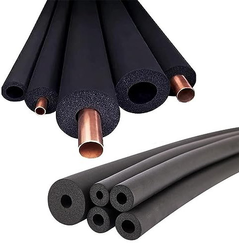 RIEONA Water Resistant Foam Tubing, Thickness 9/15/20mm Flexible Pipe Insulation Tube, Foam Hose Outdoor Rubber Tubular Insulation Tubing Black Foam Insulation, ID 6-110mm (Size : 50mmX20mmX1.9m)
