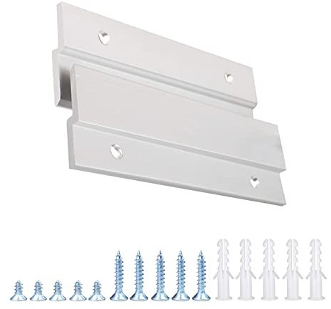 French Cleat Picture Hanger 4 Inches - 2 Pairs - Aluminum Z Hanger Supports 50lbs - Interlocking Wall Mounting Bracket Hardware Kit for Hanging Mirrors, Picture, Shelf, whiteboard, Art, Frames