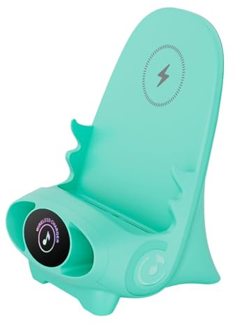 Handyhalter für kabelloses Laden, 15W Induktive Ladestation Schnelles Kabelloses Ladegerät, Handyhalterung Mit Kühlung und Aromatherapie, Handy Ständer Tisch für meisten Handys (Grün)