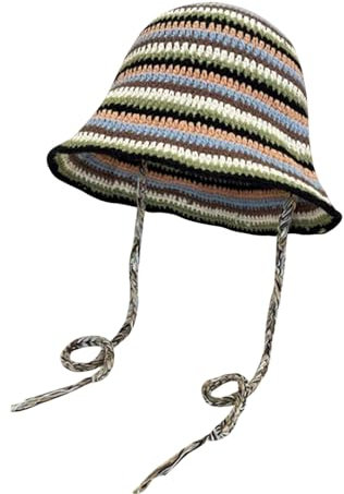 Gyios Mütze Herbsthäkelhäut Handgefertigte Eimer Hut Frauen Weben Strickhut Mode Blumen Herbst Winter Beeries Becken Mütze-n