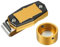 PATIKIL Billard Magnetischer Kreidehalter, Runder Aluminiumlegierung Pool Billard Queue Kreide Spitzenetui mit Gürtelclip für Snooker Sportzubehör, Gold Schwarz