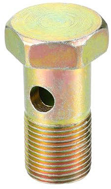 VekAuto Doppelter Banjo-Bolzen, G3/8 Länge 40mm Turbo-Bremsleitungsadapter Universal für Auto Langlebiges Metall in Bronzeoptik