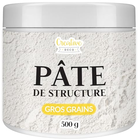Creative Deco Strukturpaste Grobkörnig 500 g | Weiße Spachtelmasse für Acrylmalerei | Modellierpaste für Kunstprojekte, Acrylfarbe, DIY, 3D-Effekte, Texturen | Einfach mit Palettenmesser aufzutragen