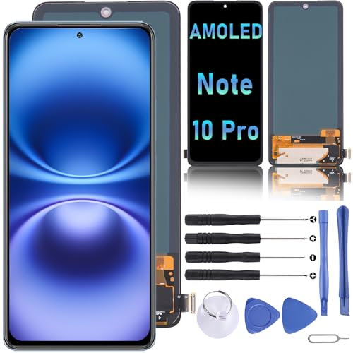 DIGI4U Pantalla OLED para Xiaomi Redmi Note 10 Pro, mejor que LCD, pantalla de 6.66 pulgadas para Redmi Note 10 Pro M2101K6G, no pantalla táctil LCD, color negro, sin marco, con kit de herramientas