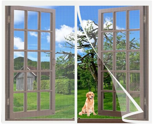 Premium Slim Fliegengitter Plissee für Fenster 115x155cm Alu Plisseetür Profi Insektenschutz - Rollo Alternative max. Weiß