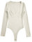 Générique Salopette Jeans Femme Combinaison Collants à Manches Longues et col en V pour Femmes, Couleur Unie, Mode Salopette Short Femme Enceinte (White, M)