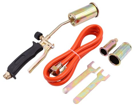 POFET Kit de brûleur de toit en feutre, torche de couvreur à gaz à bras long, brûleur de mauvaises herbes à flamme de propane de tuyau de 2 m, torche à gaz