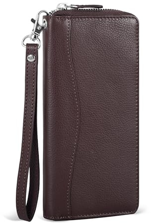 RFID Leather Wallet Clutch for Women - 8 Card Holder Coin Pocket Compact