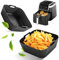 viriech Silikonform Heißluftfritteuse Zubehör, 8-teiliges Wiederverwendbar Air Fryer Accessories Airfryer Silikonform mit Spießchen Ölbürste Verbrühungsschutz-Clip für Air Fryer (B)