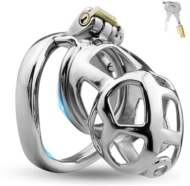 Chastity Cage Männer Sexspielzeug Peniskäfig mit Unsichtbarem Schloss und 2 Schlüsseln Metall Keuschheitskäfig für Mann Penis Bondage Edelstahl Cock Cage Atmungsaktiv Penis Käfig (50mm,L)