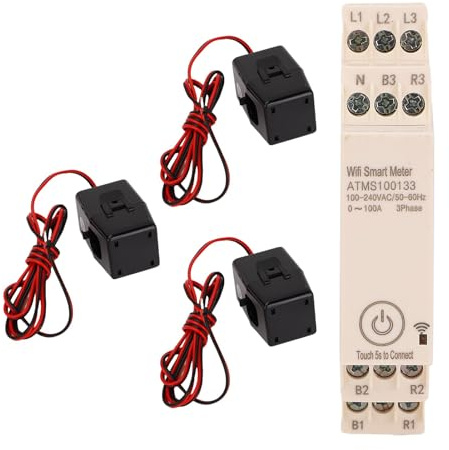 3 Phase Energy Meter Smart WiFi Energy Messgerät 0-100A Volt Stromverbrauch Monitor App Fernbedienung LCD-Anzeige mit 3 Sensoren