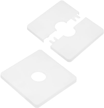 M METERXITY 2-Pack Wall Split Flange, ABS Square Self-Adhesive Escutcheon Plate Cover Buckle for 22mm/0.87in Dia Pipe Accessories/Floor/Ceiling, Plumbing Cover Plates [White,7mm/0.28in H]