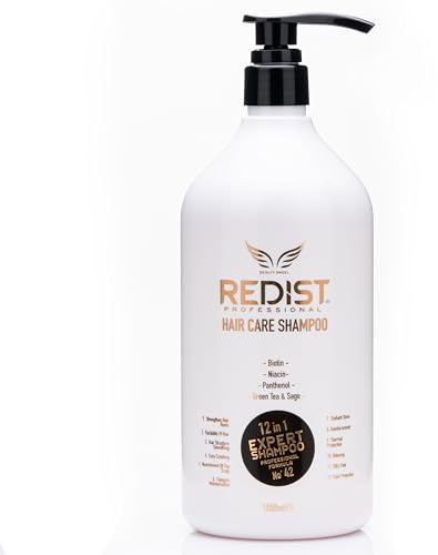 Redist Professional Hair Care Shampoo 12-in-1 Expert Formula 1000 ml – Kräftigend, Feuchtigkeitsspendend, Anti-Frizz, Farbschutz, Alle Haartypen
