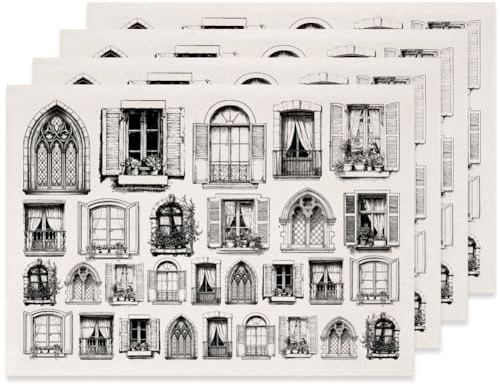 SUPERDANT 4 Stück Retro Fenster Unterglasur Transferpapier Keramik Ton Transferpapier Keramik Abziehbilder Transfer Aufkleber für Töpferhandwerk Bastelbedarf Emaille Abziehbild Geschenke 52x37 cm
