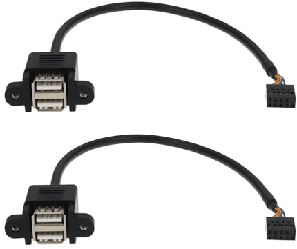 LT Easiyl Cable de 2 Conectores de Placa Base de 9 Pines A Conector USB 2.0 Hembra Dual para PC