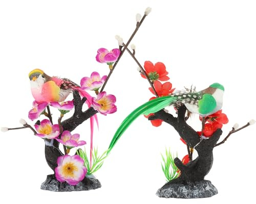 NAMOARLY 2 Stück Künstliche Pflaumenblüten Sashimi Tellerdekoration aus Kunststoff Wiederverwendbare Japanische Sushi Deko für Kalte Platten und Gastronomie Zufällige Farbe