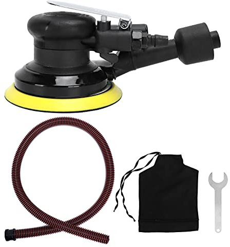 Druckluft Schleifer 5 Zoll Poliermaschine für Möbel, Luftschleifer mit Saugt typ, Kompakt und Ergonomisch - 12000 U/min, Vibrationsarm, Ideal für Heimwerker und Feinarbeiten