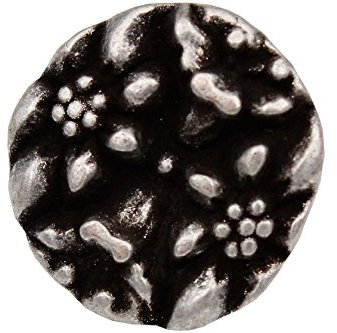 silber matt geschwärzt Knöpfe Metall Blume Edelweiss Enzian Dirndl Trachten made in Germany, 17mm (6 Stück)